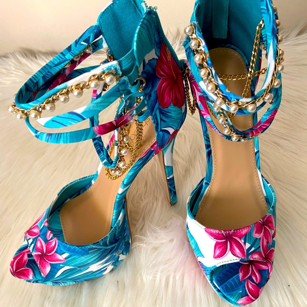 Shoe Dazzle Pumps, Elsa Tropical Blue